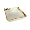 White Ceramic Gold Rim Tableware Rectangular Serving Dish Bowl 15.5X15X6.5 cm (Ctn Box 60 units)