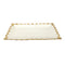 White Ceramic Gold Rim Tableware Rectangular Serving Dish Plate 25.5X15.5X2 cm (Ctn Box 48 units)