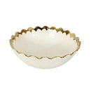 White Ceramic Gold Rim Tableware Round Serving Dish Bowl 21X21X.5 cm (Ctn Box 36 units)