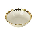 White Ceramic Gold Rim Tableware Round Serving Dish Bowl 16X16X6.5 cm (Ctn Box 60 units)