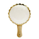 White Ceramic Gold Rim Tableware Round Serving Dish Bowl 25.5X17X5.5 cm (Ctn Box 24 units)