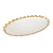 White Ceramic Gold Rim Tableware Oval Serving Dish Bowl 36X21.5X3 cm (Ctn Box 24 units)