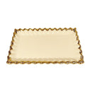White Ceramic Gold Rim Tableware Rectangular Serving Dish Plate 36*21*3.3 cm (Ctn Box 30 units)