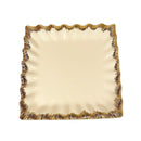 White Ceramic Gold Rim Tableware Square Serving Dish Plate 30.5*30.5*3.5 cm (Ctn Box 24 units)