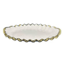 White Ceramic Gold Rim Tableware Oval Serving Dish Plate 36*23*4.5 cm (Ctn Box 30 units)