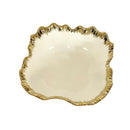 White Ceramic Gold Rim Tableware Oval Serving Dish Bowl 26*26*10.5 cm (Ctn Box 24 units)
