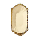 White Ceramic Gold Rim Tableware Oval Serving Dish Bowl 25*14.5*8.5 cm (Ctn Box 40 units)
