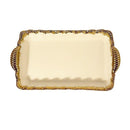 White Ceramic Gold Rim Tableware Rectangular Serving Dish Plate 40*23.5*6 cm (Ctn Box 16 units)