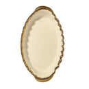 White Ceramic Gold Rim Tableware Oval Serving Dish Plate 33.5*20.5*5.5 cm (Ctn Box 24 units)