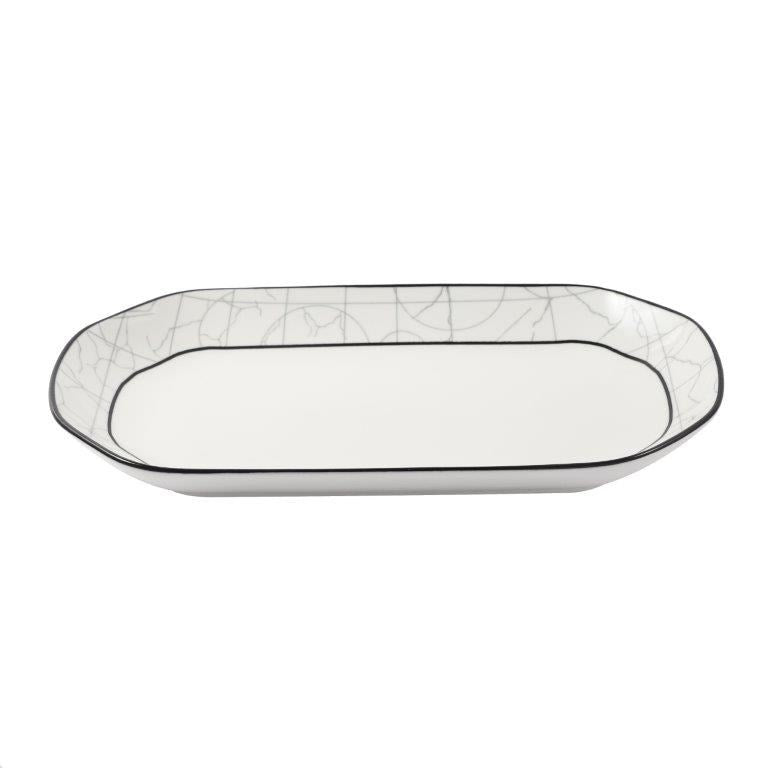 Abstract Print Ceramic Tableware Oval Serving Dish Plate 27 cm  (Ctn Box 40 units)
