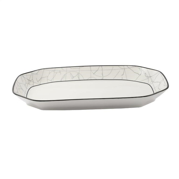 Abstract Print Ceramic Tableware Oval Serving Dish Plate 14 cm (Ctn Box 24 units)