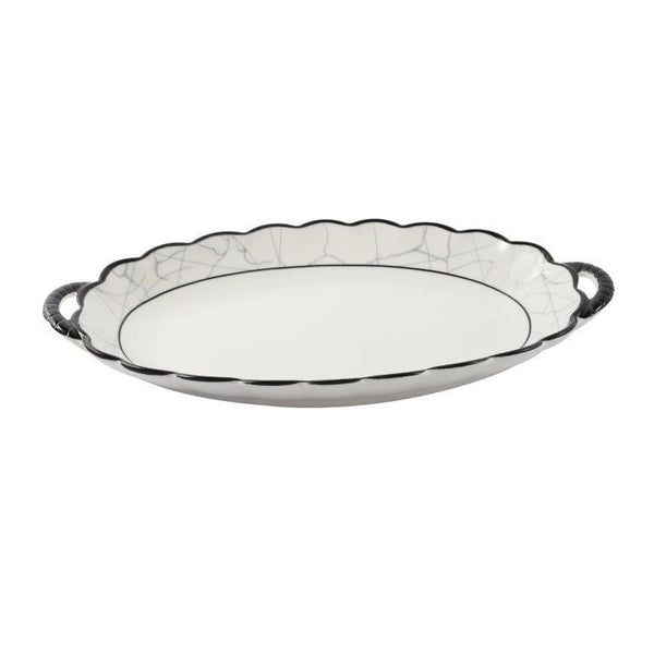 Abstract Print Ceramic Tableware Oval Serving Dish Plate 12.5 cm (Ctn Box 36 units)