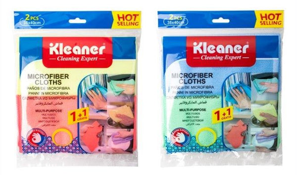 Kleaner Multipurpose Microfiblre Cleaning Cloth Pack of 2 20*26 cm (Ctn Box 144 units)