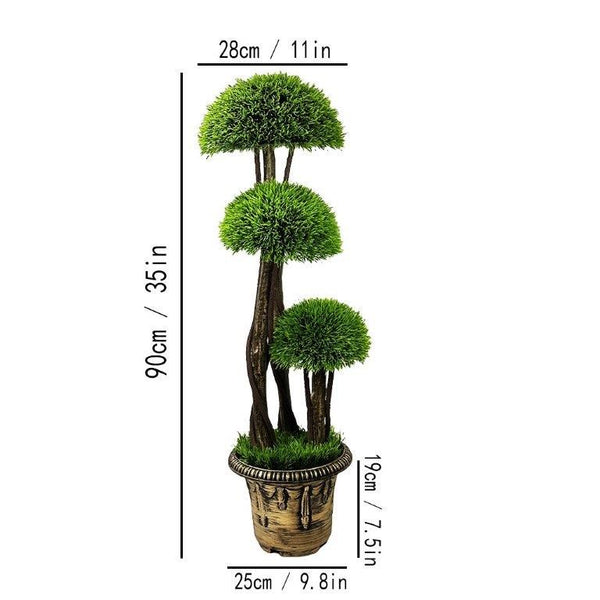 Realistic Touch Artificial Plant Flower Pot Home Interior Deco 90 cm 3 heads  (Ctn Box 1 units)