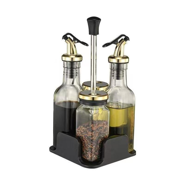 Gold and Transparent Spice Rack and Seasoning Jar Set of 4 Pcs 100 ml/150 ml (Ctn Box 24 units)