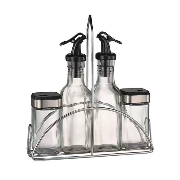 Silver and Transparent Spice Rack and Seasoning Jar Set of 4 Pcs 100 ml/150 ml (Ctn Box 24 units)