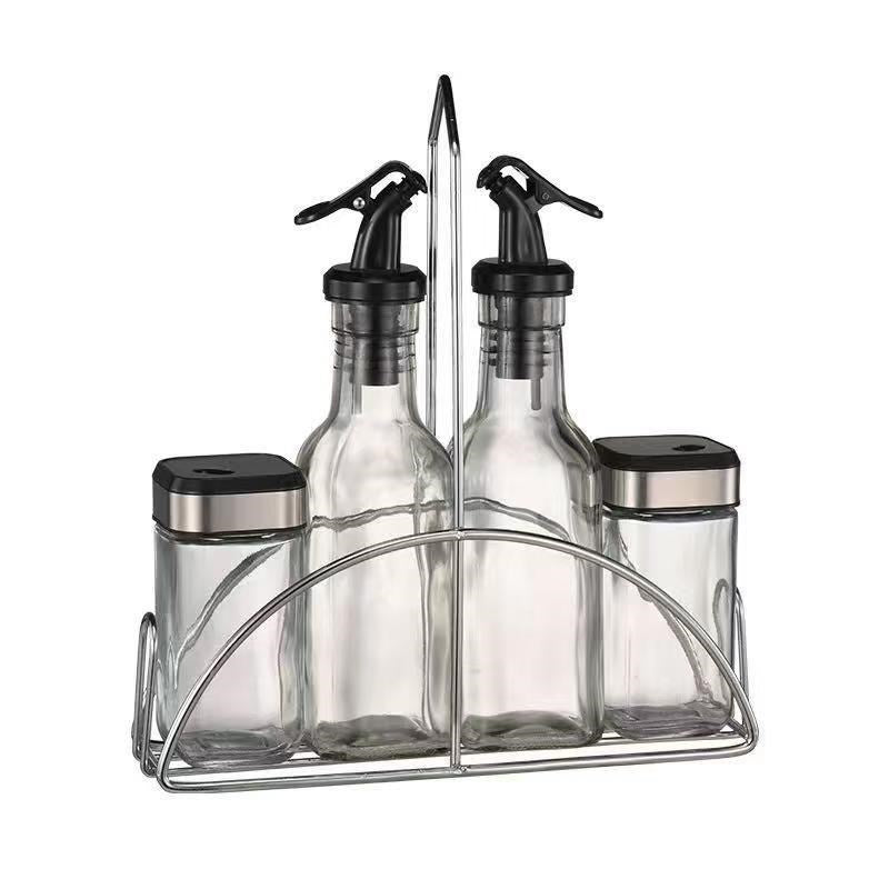 Silver and Transparent Spice Rack and Seasoning Jar Set of 4 Pcs 100 ml/150 ml (Ctn Box 24 units)