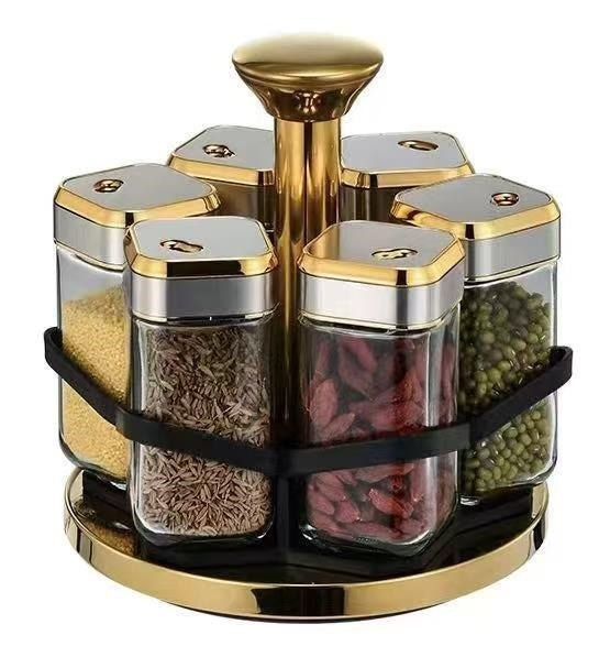 Revolving Spice Rack Spice and Herb Carousel Set of 6 Pcs 100 ml (Ctn Box 18 units)