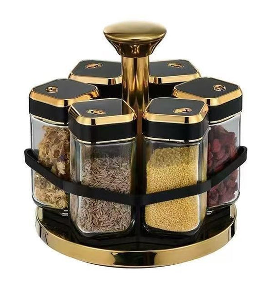 Revolving Spice Rack Spice and Herb Carousel Set of 6 Pcs 100 ml (Ctn Box 18 units)