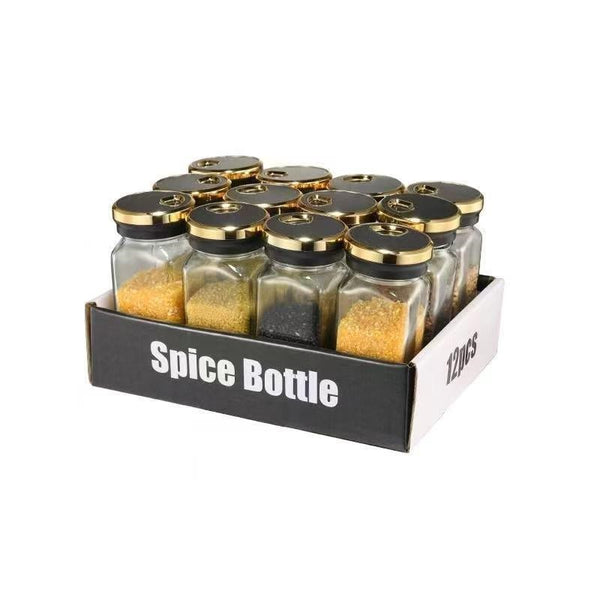 Gold and Transparent Spice Rack and Seasoning Jar 1Pcs 90 ml (Ctn Box 144 units)