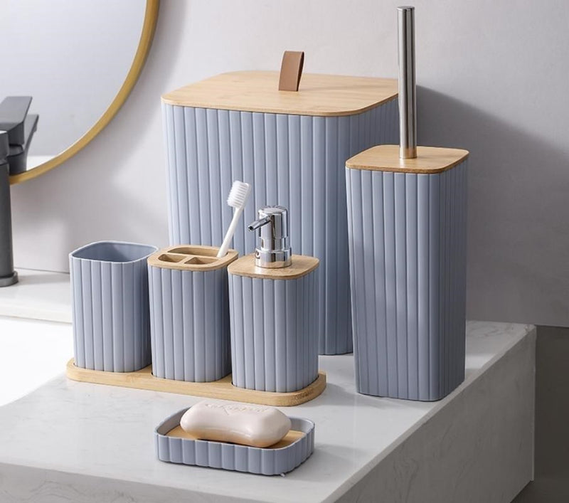 Complete Bathroom Accessories Soap Dispenser Toothbrush Holder Set of 6 Pcs**   (Ctn Box 12 units)