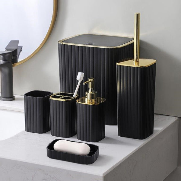 Complete Bathroom Accessories Soap Dispenser Toothbrush Holder Set of 6 Pcs**   (Ctn Box 12 units)