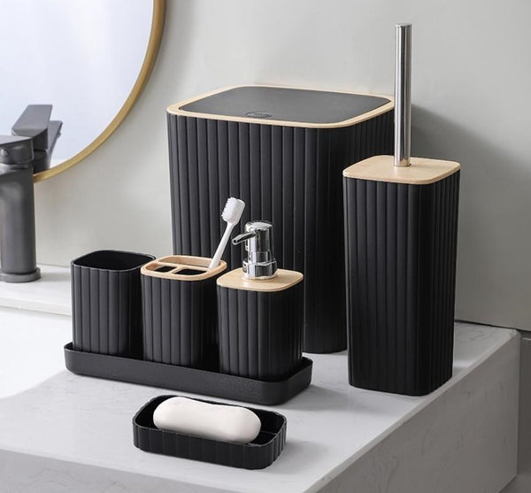 Complete Bathroom Accessories Soap Dispenser Toothbrush Holder Set of 6 Pcs**   (Ctn Box 12 units)