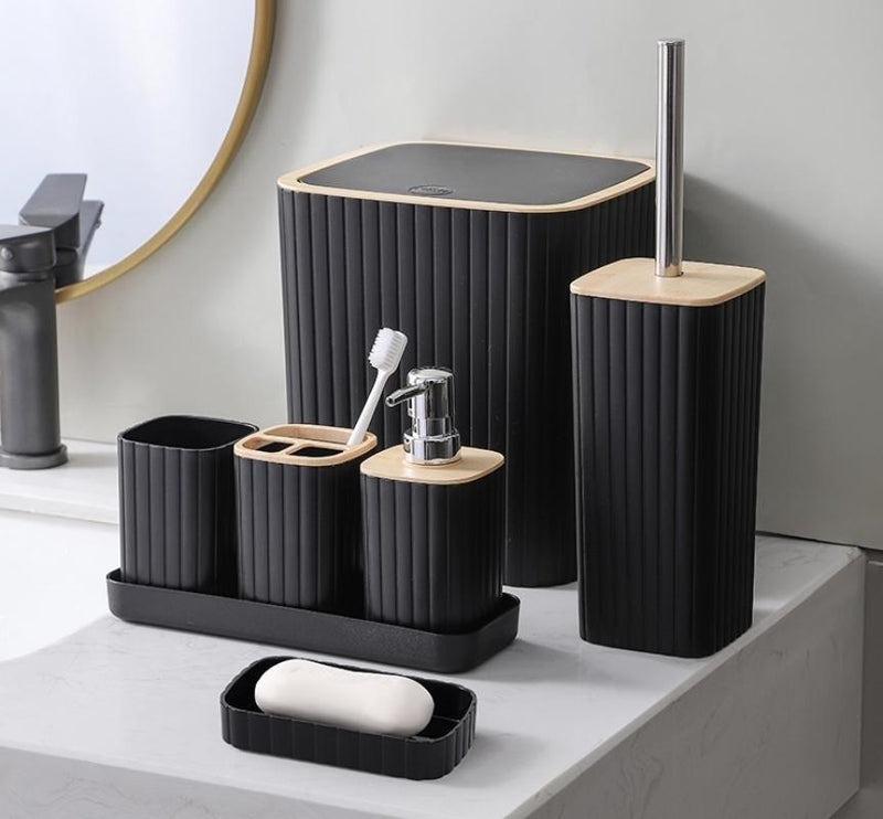 Complete Bathroom Accessories Soap Dispenser Toothbrush Holder Set of 6 Pcs**   (Ctn Box 12 units)