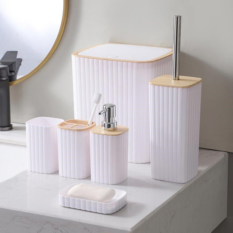 Complete Bathroom Accessories Soap Dispenser Toothbrush Holder Set of 6 Pcs**   (Ctn Box 12 units)