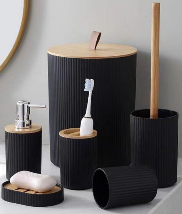 Complete Bathroom Accessories Soap Dispenser Toothbrush Holder Set of 6 Pcs**   (Ctn Box 12 units)