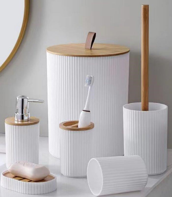 Complete Bathroom Accessories Soap Dispenser Toothbrush Holder Set of 6 Pcs**   (Ctn Box 12 units)
