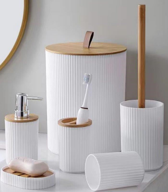Complete Bathroom Accessories Soap Dispenser Toothbrush Holder Set of 6 Pcs**   (Ctn Box 12 units)