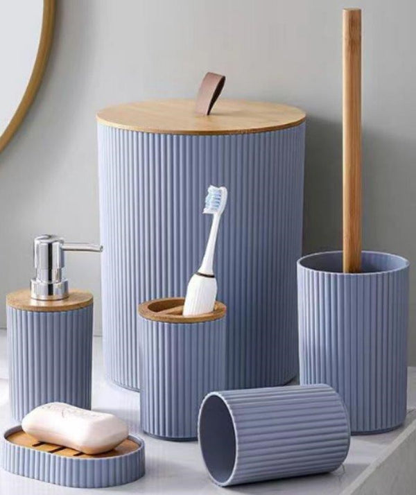 Complete Bathroom Accessories Soap Dispenser Toothbrush Holder Set of 6 Pcs**   (Ctn Box 12 units)
