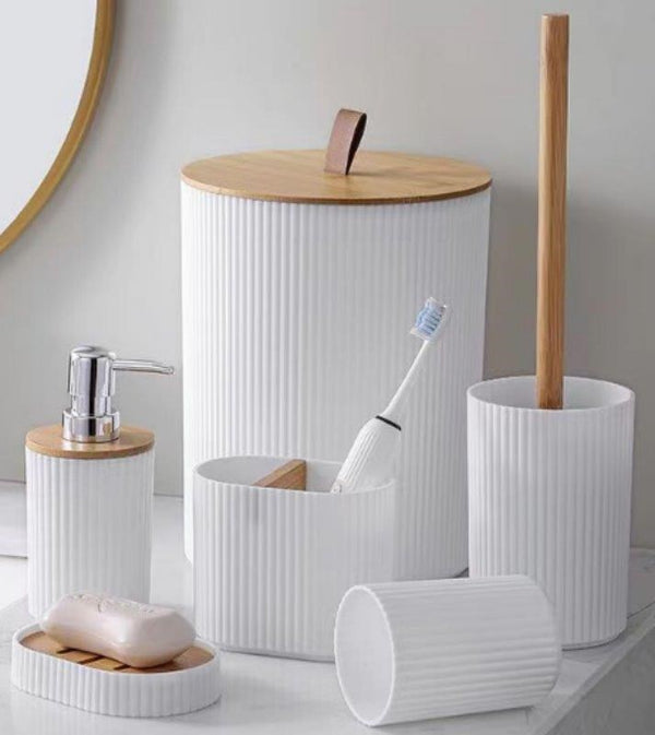 Complete Bathroom Accessories Soap Dispenser Toothbrush Holder Set of 6 Pcs**   (Ctn Box 12 units)