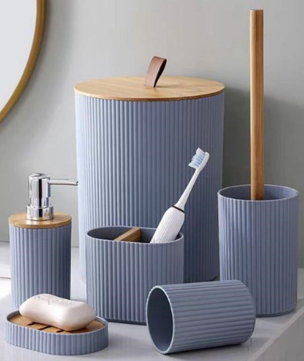 Complete Bathroom Accessories Soap Dispenser Toothbrush Holder Set of 6 Pcs**   (Ctn Box 12 units)