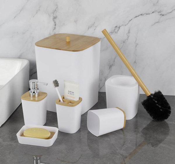 Complete Bathroom Accessories Soap Dispenser Toothbrush Holder Set of 6 Pcs**   (Ctn Box 12 units)