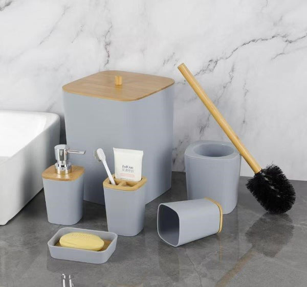 Complete Bathroom Accessories Soap Dispenser Toothbrush Holder Set of 6 Pcs**   (Ctn Box 12 units)
