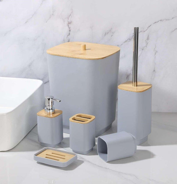 Complete Bathroom Accessories Soap Dispenser Toothbrush Holder Set of 6 Pcs**   (Ctn Box 12 units)