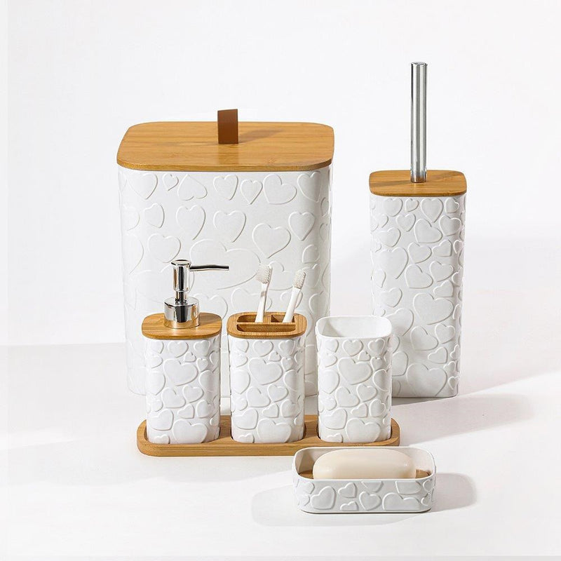 Complete Bathroom Accessories Soap Dispenser Toothbrush Holder Set of 6 Pcs**   (Ctn Box 12 units)
