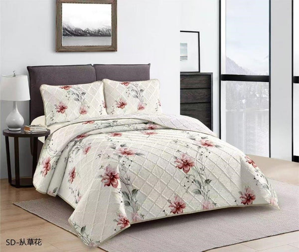 Elegant Design Comforter Bedspread Bedding Set Bed Cover with Pillowcase Set of 3 pcs Bed Cover 220*240 cm Pillowcase 50*70 cm   (Ctn Box 17 units)