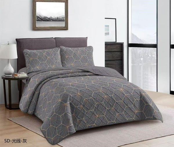 Elegant Design Comforter Bedspread Bedding Set Bed Cover with Pillowcase Set of 3 pcs Bed Cover 220*240 cm Pillowcase 50*70 cm   (Ctn Box 17 units)
