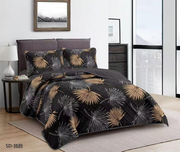 Elegant Design Comforter Bedspread Bedding Set Bed Cover with Pillowcase Set of 3 pcs Bed Cover 220*240 cm Pillowcase 50*70 cm   (Ctn Box 17 units)
