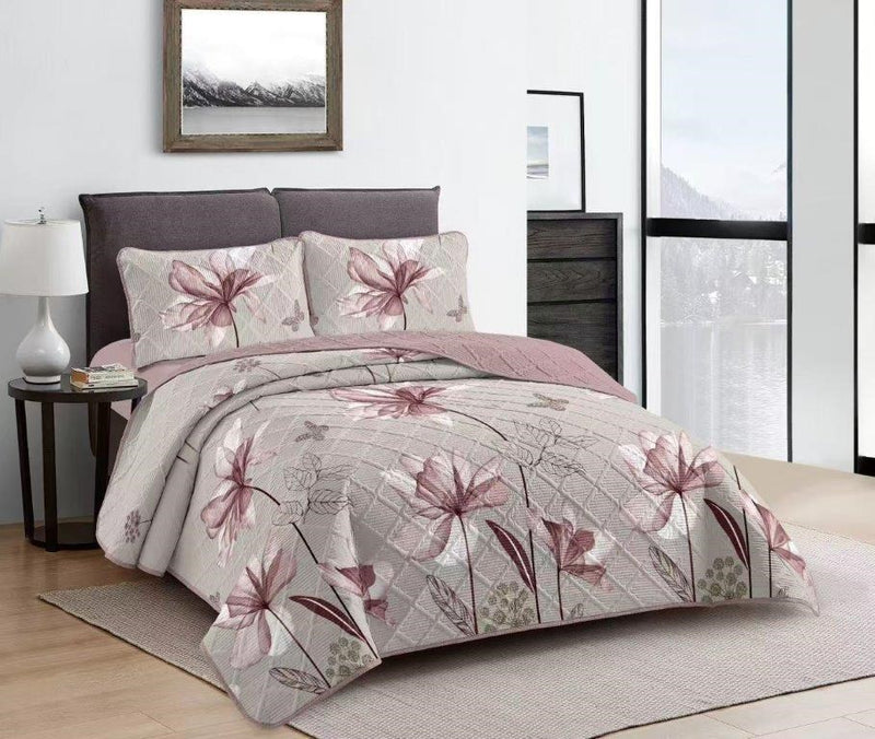 Elegant Design Comforter Bedspread Bedding Set Bed Cover with Pillowcase Set of 3 pcs Bed Cover 220*240 cm Pillowcase 50*70 cm   (Ctn Box 17 units)