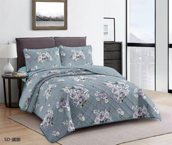 Elegant Design Comforter Bedspread Bedding Set Bed Cover with Pillowcase Set of 3 pcs Bed Cover 220*240 cm Pillowcase 50*70 cm   (Ctn Box 17 units)