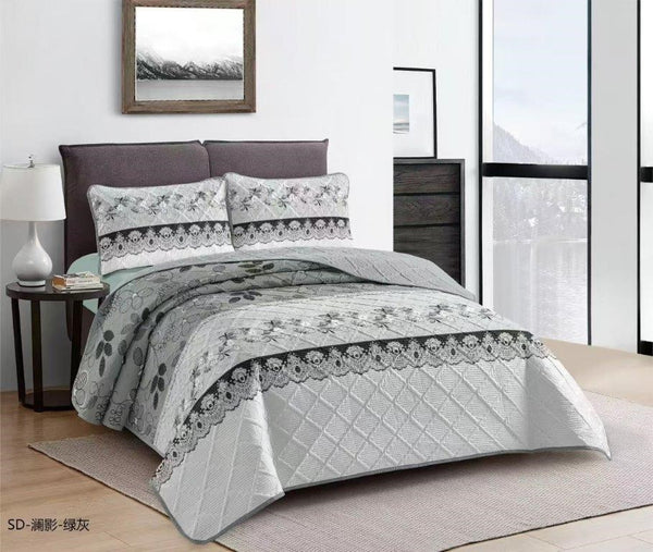 Elegant Design Comforter Bedspread Bedding Set Bed Cover with Pillowcase Set of 3 pcs Bed Cover 220*240 cm Pillowcase 50*70 cm   (Ctn Box 17 units)