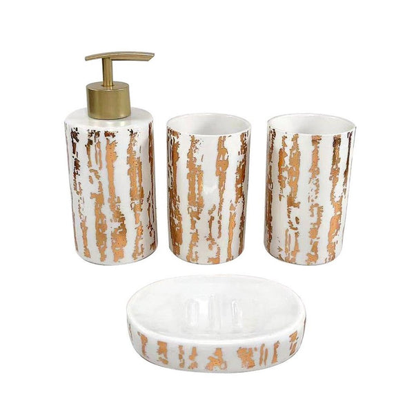 Bathroom Accessories Soap Dispenser Toothbrush Holder Set of 4 Pcs  (Ctn Box 24 units)