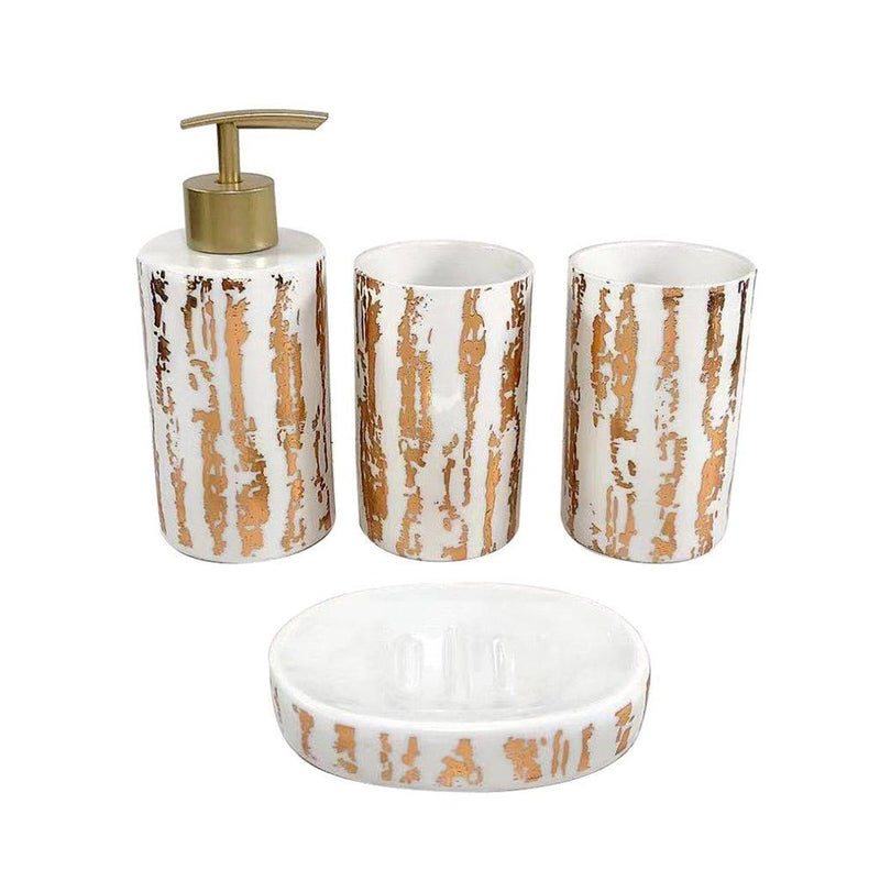 Bathroom Accessories Soap Dispenser Toothbrush Holder Set of 4 Pcs  (Ctn Box 24 units)