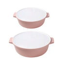 Plastic Microwave Cooking Pot Casserole Set/2Pcs 30*26 cm