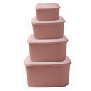 Plastic Airtight Food Container Set/4 Pcs 26*26*13 cm