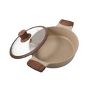 Beige Marble Non Stick Shallow Pot Casserole 26cm